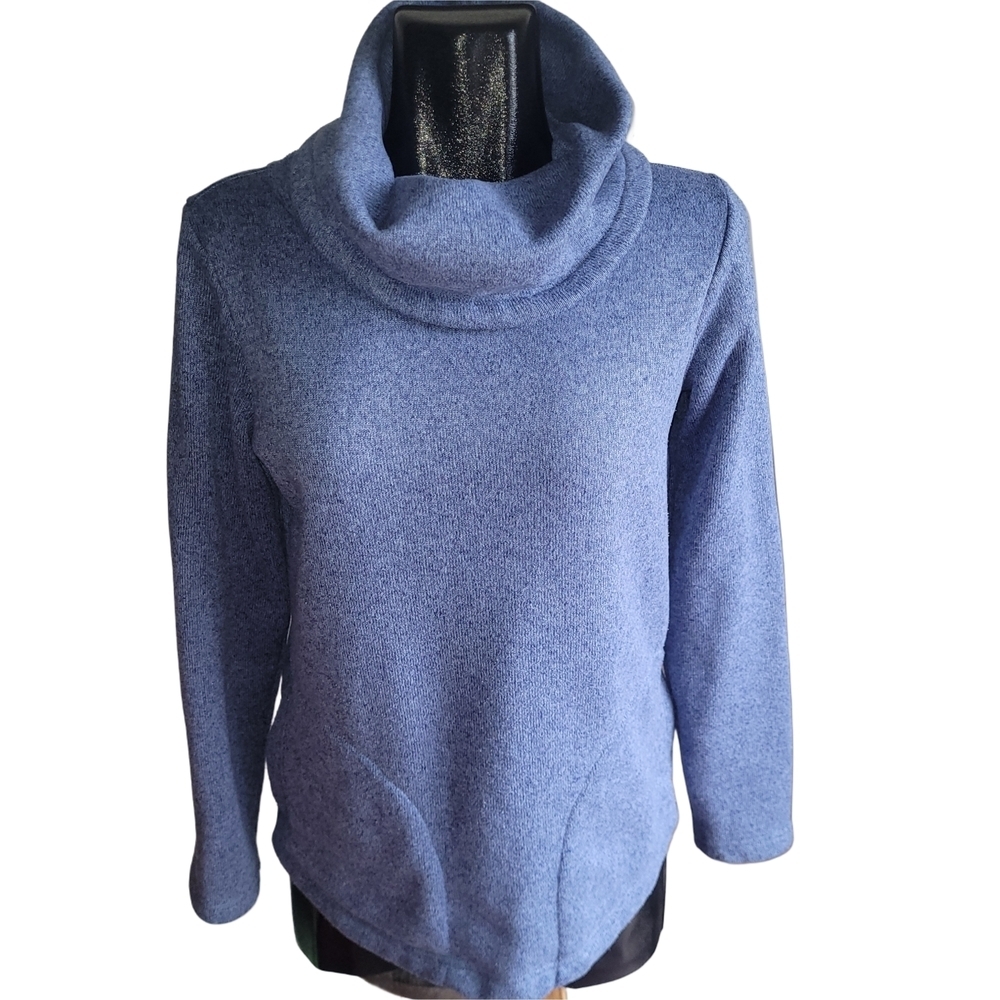 L.L. Bean Blue Fleece Lined Turtleneck Sweater Size S